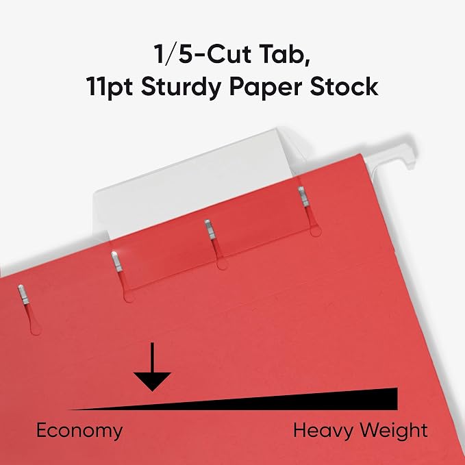 Smead Standard Hanging File Folders, 1/5-Cut Adjustable Tabs, Letter Size - Image 4