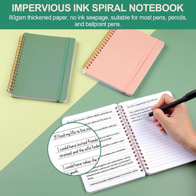 Utron 3 PCS Small Spiral Notebook 5x7, Notebooks - Image 4