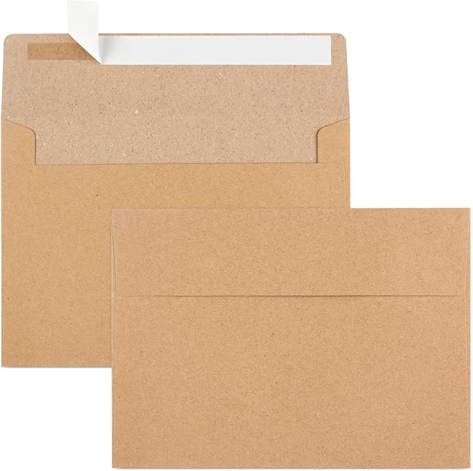 50 Pack Brown Kraft Envelopes, 5x7 Envelopes by Joyberg