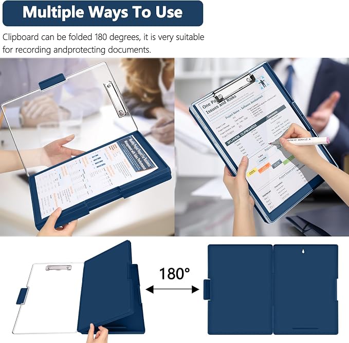 SFLHHDM Clipboard with Storage, Heavy Duty Clip Boards 8.5x11 with 2 Storage - Image 4