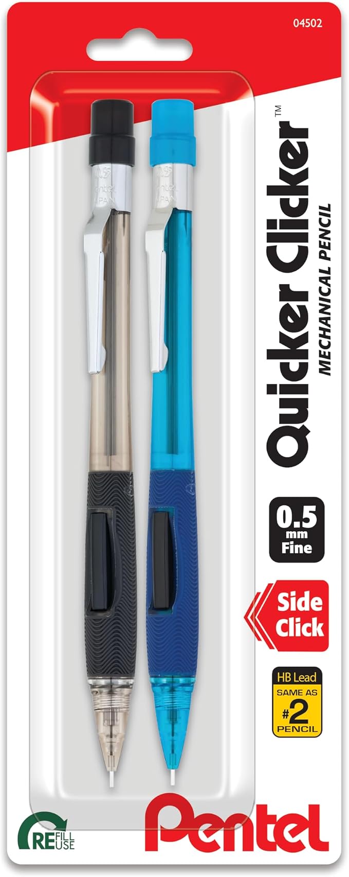Pentel Quicker Clicker Mechanical Pencil, 0.50 mm, 2 Per Pack by PentelofAmerica