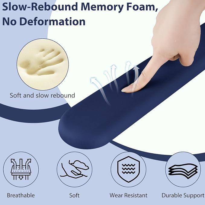 Sushret Mouse Pad and Keyboard Wrist Rest, 3-in-1 Gel Memory Foam Ergonomic - Image 4