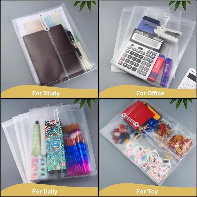 6 Pack Clear Folders for Documents Plastic Envelopes - Image 2