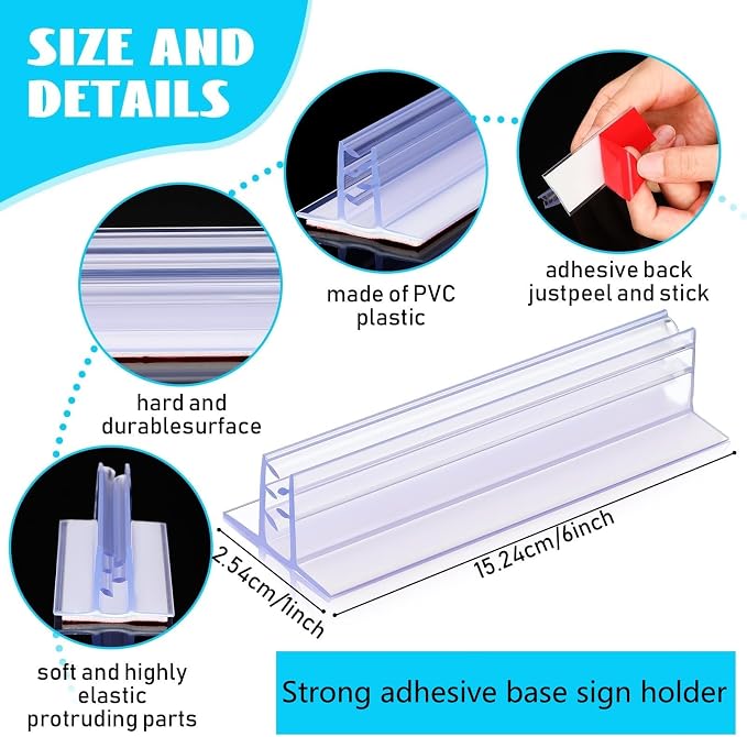 Fulmoon 25 Pcs Sign Holder, Adhesive Base Sign Holders Multiple Uses - Image 2
