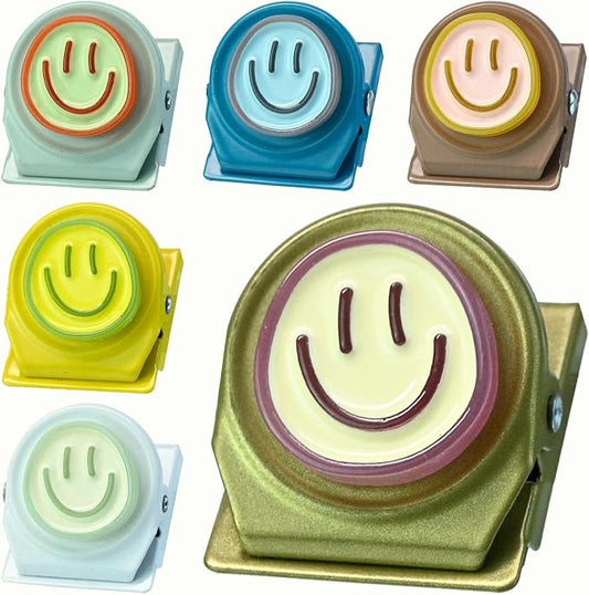 6Pcs Happy Face Heavy Duty Magnetic Clips by Eunoir