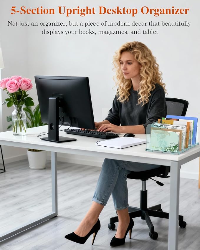 COWVTUJ Adjustable Rose File Organizer - Image 2