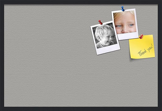 PinPix 36x24 Inch Cork Bulletin Board. This Decorative Framed Pin Board Comes with Dark Stone Design and a Satin Black Frame. Ideal for Home Office Decor or Message Board (PinPix-1808)-DeskLoop Office