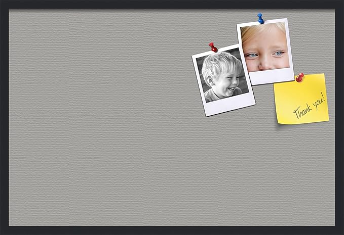 PinPix 36x24 Inch Cork Bulletin Board. This Decorative Framed Pin Board Comes with Dark Stone Design and a Satin Black Frame. Ideal for Home Office Decor or Message Board (PinPix-1808)-DeskLoop Office
