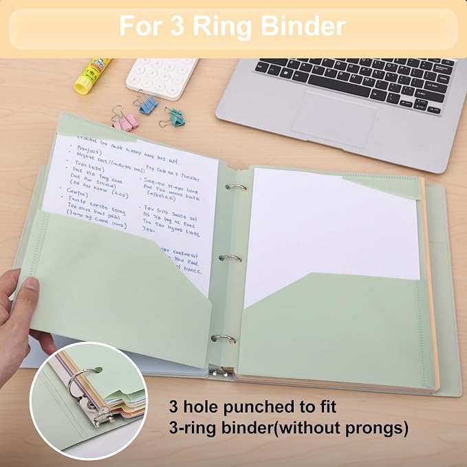 EOOUT 24pcs 3 Hole Punch Folders - Image 5