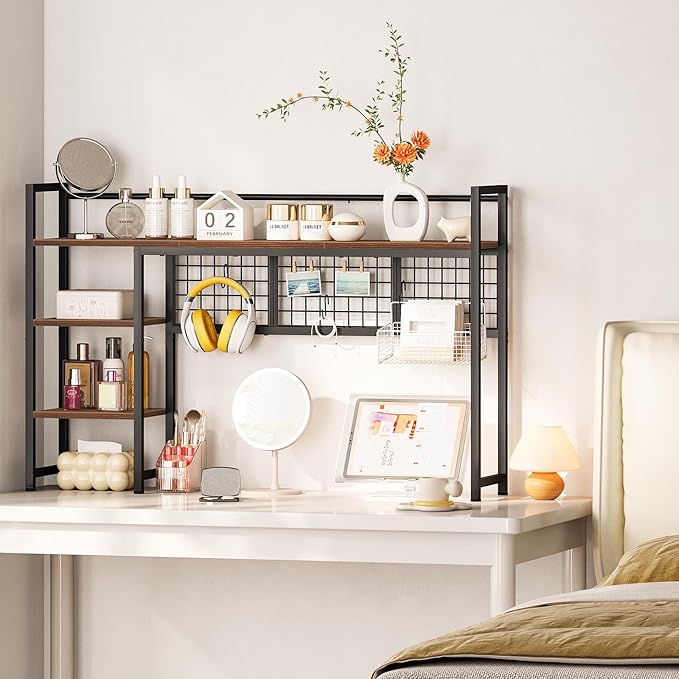 Snughome Desk Shelf, 44.9" Desktop Organizer Shelf, Desk Hutch - Image 5