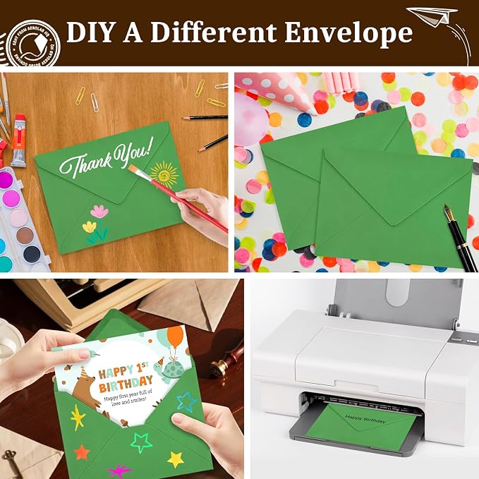 50 Pack A7 Envelopes, 5.24 x 7.24 in Christmas Envelopes - Image 6