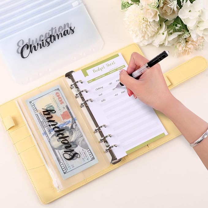 SKYDUE Budget Binder with 8pcs Zipper Envelopes, Money Organizer - Image 2