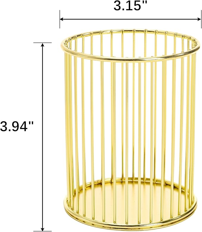 Yopay 4 Pack Gold Pencil Holder, Metal Pen Cup Makeup Brush Holder - Image 2