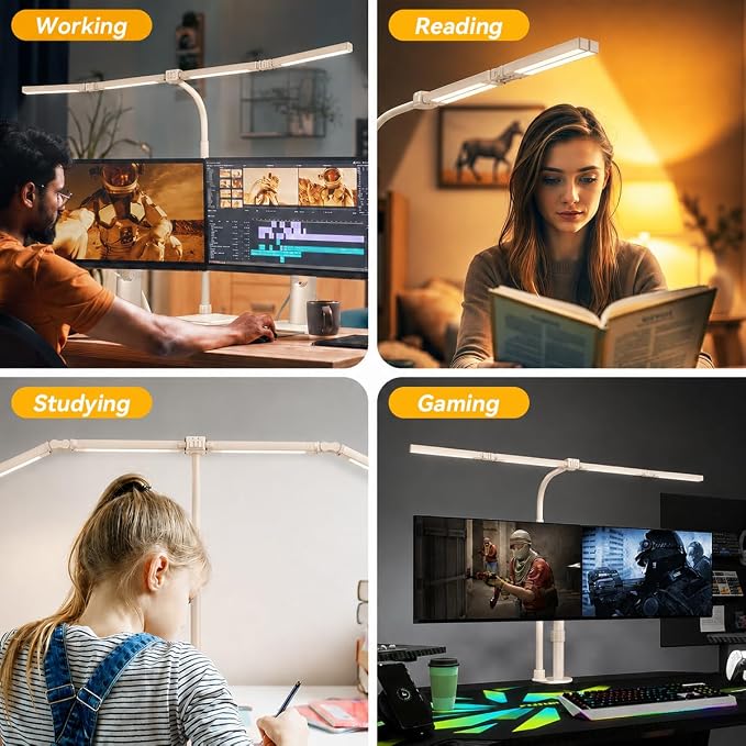 Adjustable LED Desk Lamp with Clamp, 4-Head Eye-Caring CRI95+ Desk Light - Image 6