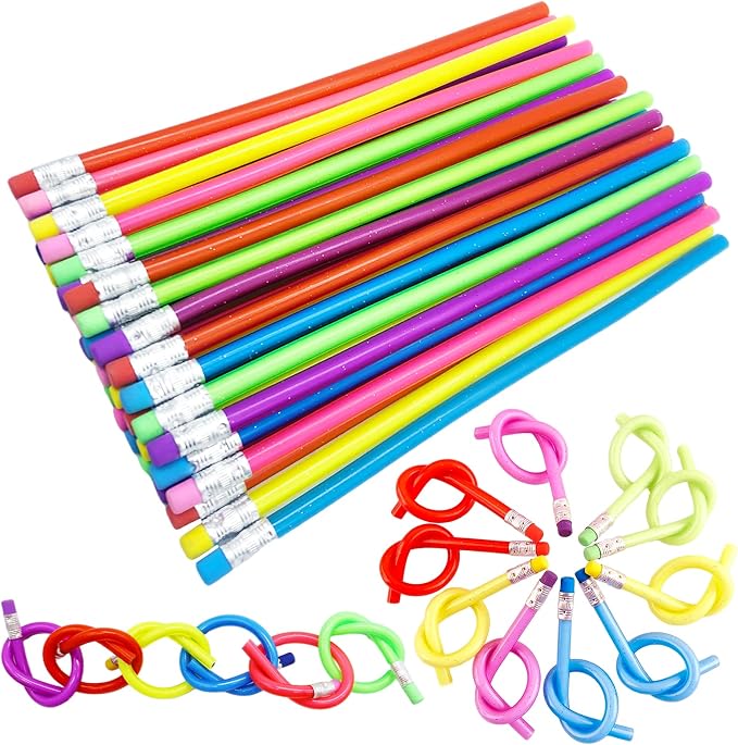 48 PCS Flexible Soft Pencils, Colorful Bendy Magic Bendable by OJYUDD