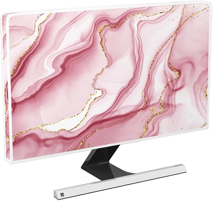 Baocicco Gold Pink Marble Waterproof TV Display Screen Cover 80 Inch TV by Baocicco