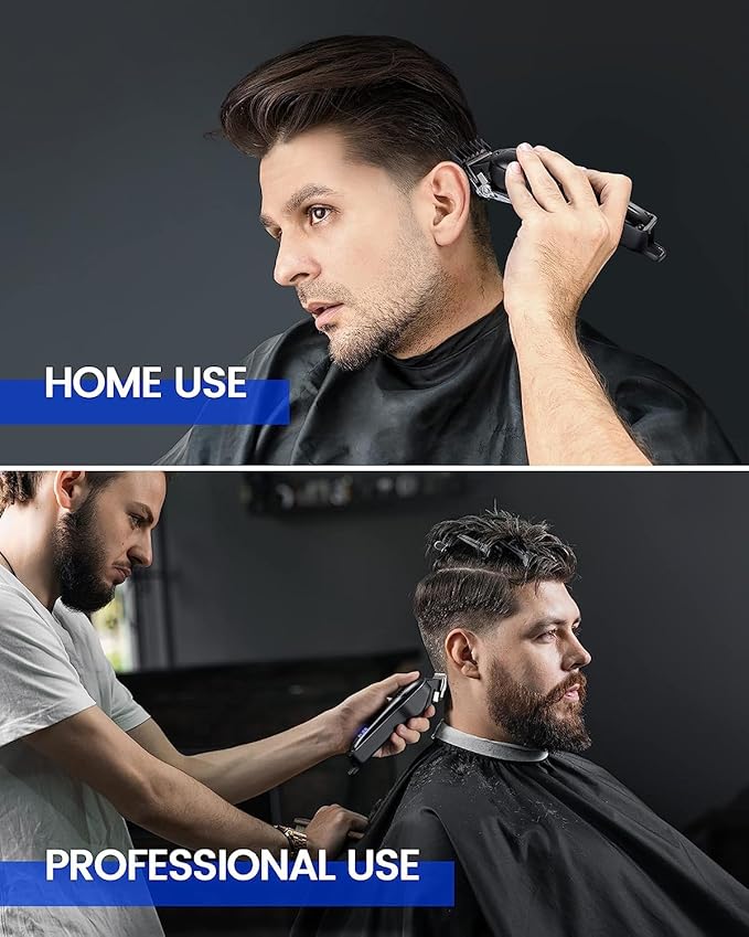GLAKER Hair Clippers for Men Professional - Cordless Clippers and Trimmers Set, Complete Barber Kit for Hair Trimming & Beard Grooming, Mens Haircutting Kits for Blending & Fade Cuts (Black)-DeskLoop Office