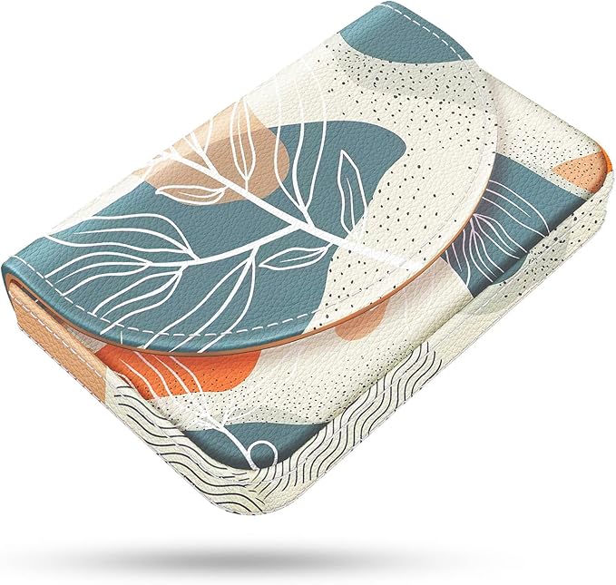 Business Card Holder，PU Leather Business Card Case Color Printing Pattern Card by xiviers