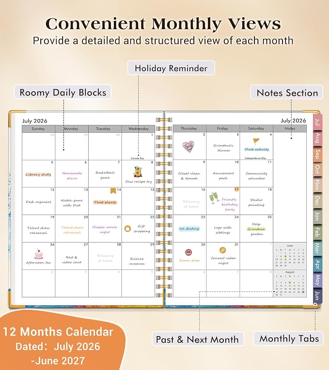 Academic Planner 2026-2027, Hardcover Weekly and Monthly Calendar Planner from - Image 2