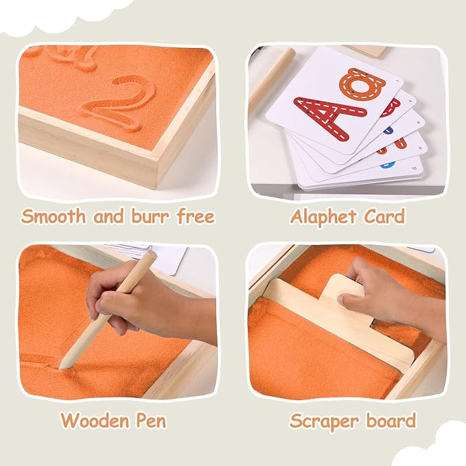 Montessori Sand Tray for Kids, Writing Play Sand Tray - Image 5