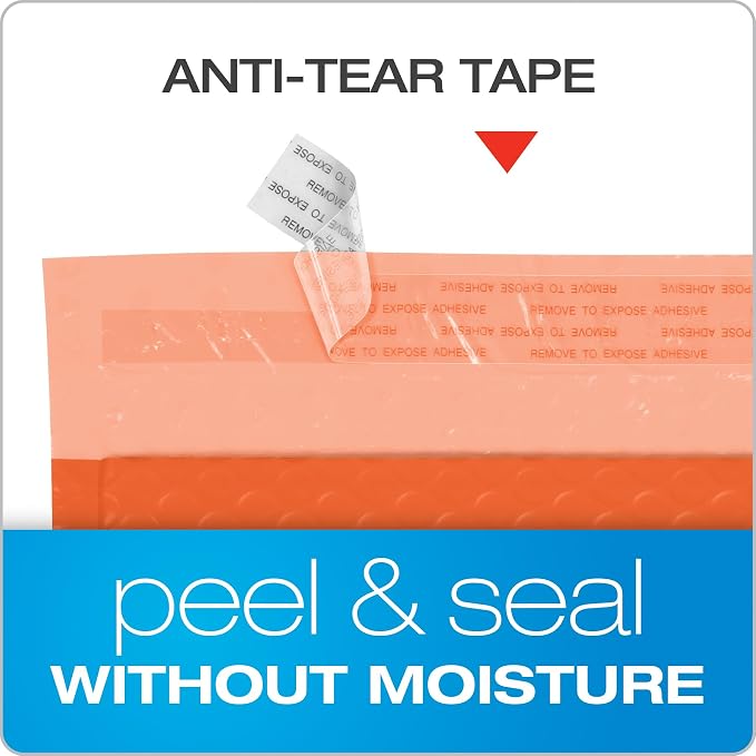 Quality Park Bubble Mailers, 6 x 9 Shipping Envelopes, Water Resistant Orange - Image 4