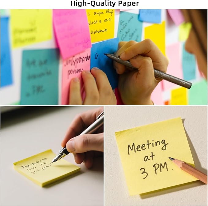 Sticky Notes 3x3 Inches, Bright Colors Self-Stick Pads - Image 9