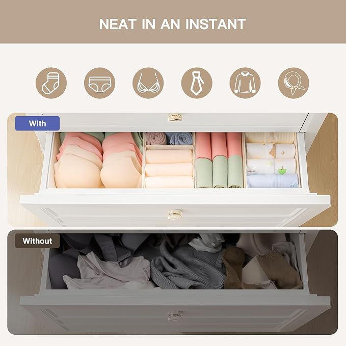 Criusia Drawer Organizer Clothes, 21 Pack Dresser Organizer - Image 3