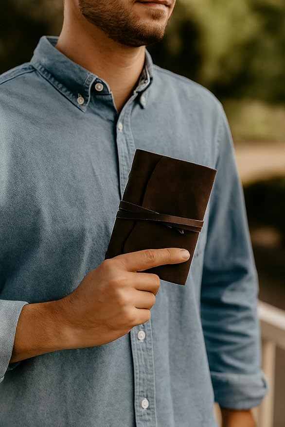 RILIHO Leather Journal Notepad, Small Notebook 4.8x6.5 Inches, Mini Journal - Image 2