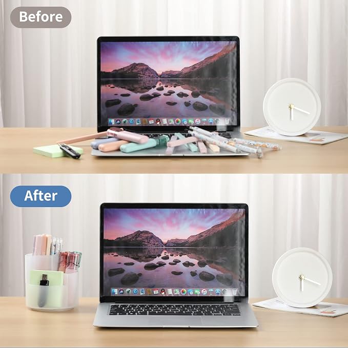 Desk Pencil Pen Holder, 3 Slots 360-Degree Spinning Organizers, Desktop Storage - Image 4