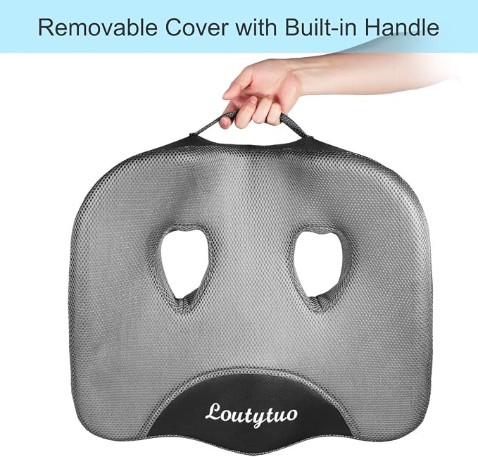 LOUTYTUO Seat Cushion Pillow, 100% Memory Foam and Washable Cover, - Image 2