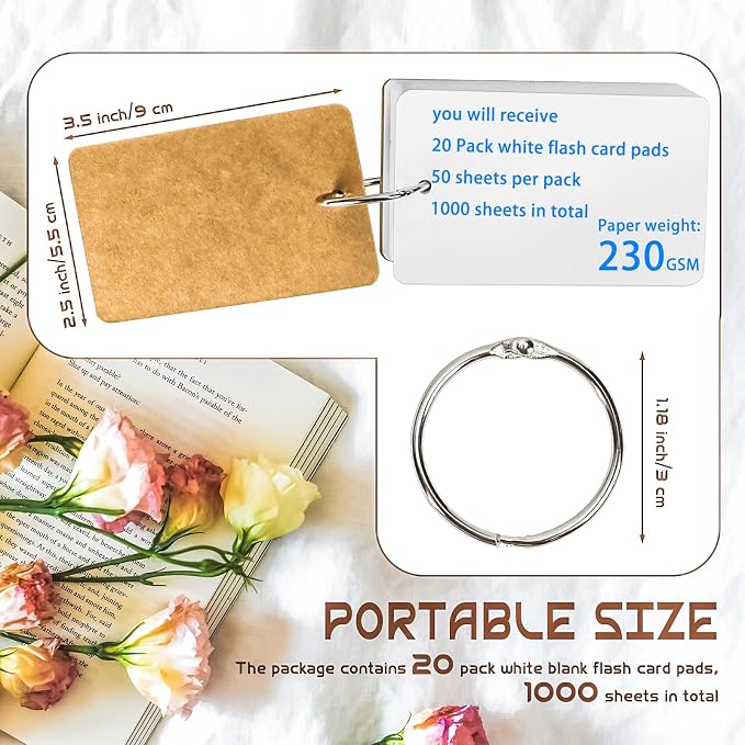 1000 Pcs Flash Cards 2x3 Inch Index Cards - Image 2