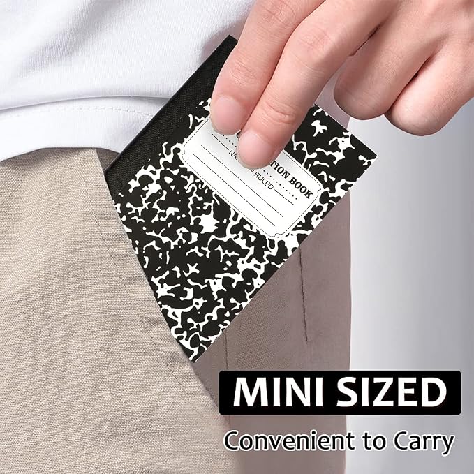 feela Mini Composition Notebook, Cute 30 Pack Black Narrow Ruled Mini - Image 2