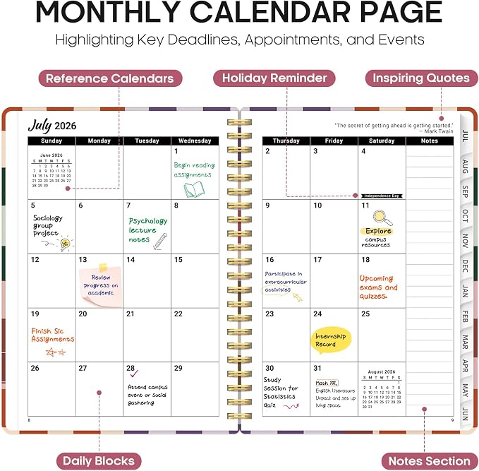 Planner 2026-2027, Academic Year Monthly and Weekly Calendar Planner, Jul 2026 - Image 2