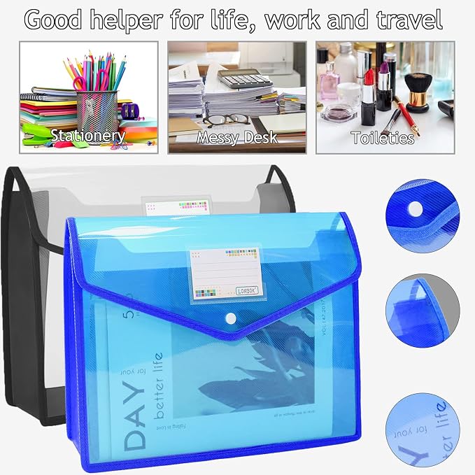 YoeeJob Plastic File Folders Legal Size 2 Pcs, Expandable Document Folder - Image 2