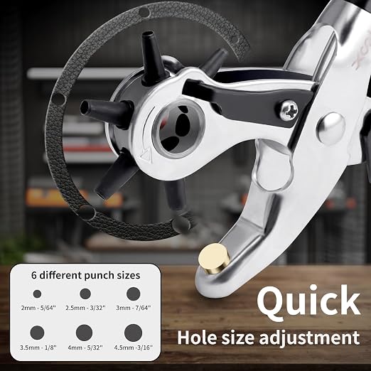 XOOL Belt Hole Puncher for Leather, Precision Multi-Size Leather Hole Punch for - Image 2