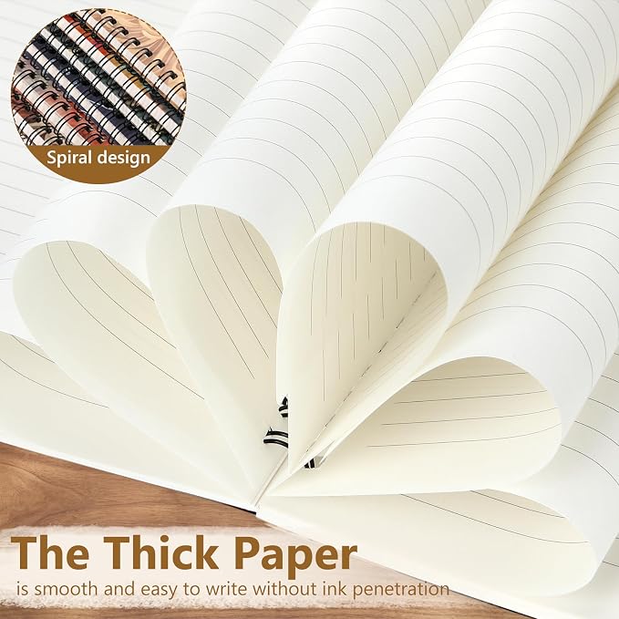 Fuutreo 12 Pcs Spiral Notebook for Work A5 8.3 x 5.7 Inch College Ruled Spiral - Image 3