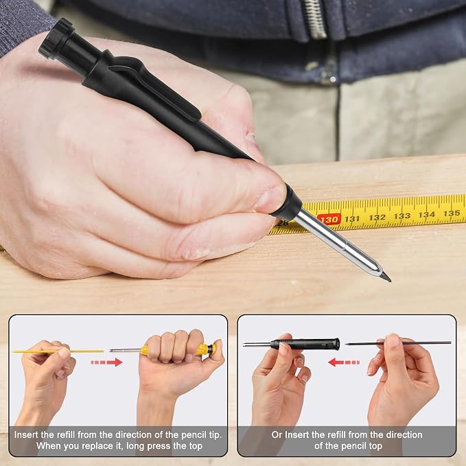 MECHEER 2 Pack Carpenter Pencils Construction Pencil - Image 4