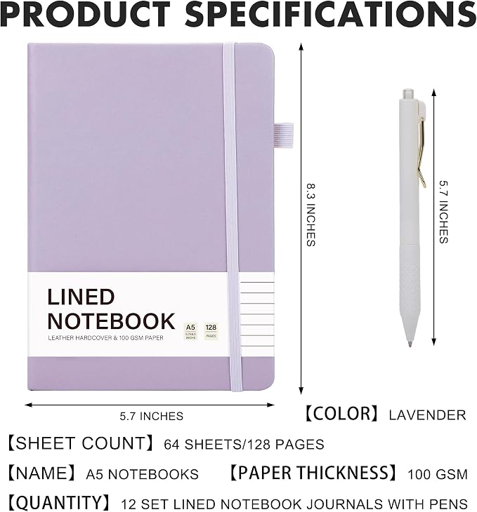 Aodaer 12 Set Lined Notebook Journals - Image 2