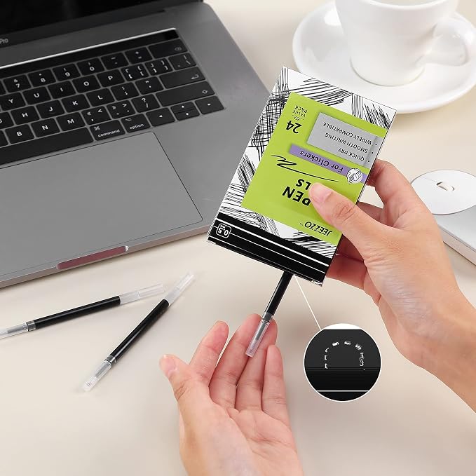 Gel Ink Refills for Retractable Click Pens, Medium Point Pen Refills Compatible - Image 3