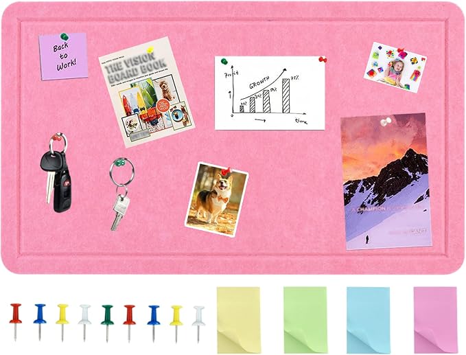Vuzvuv Pink 28"x16" Large Cork Board by Vuzvuv
