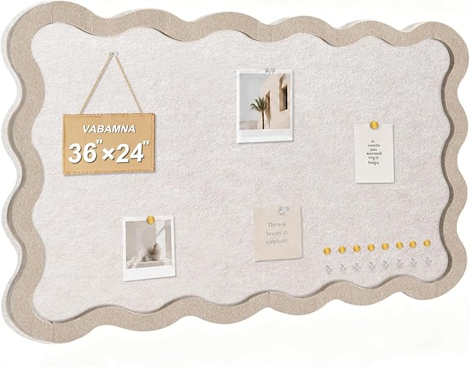 Scalloped Felt Bulletin Board, Foldable Picture Self-Adhesive Boards by VABAMNA