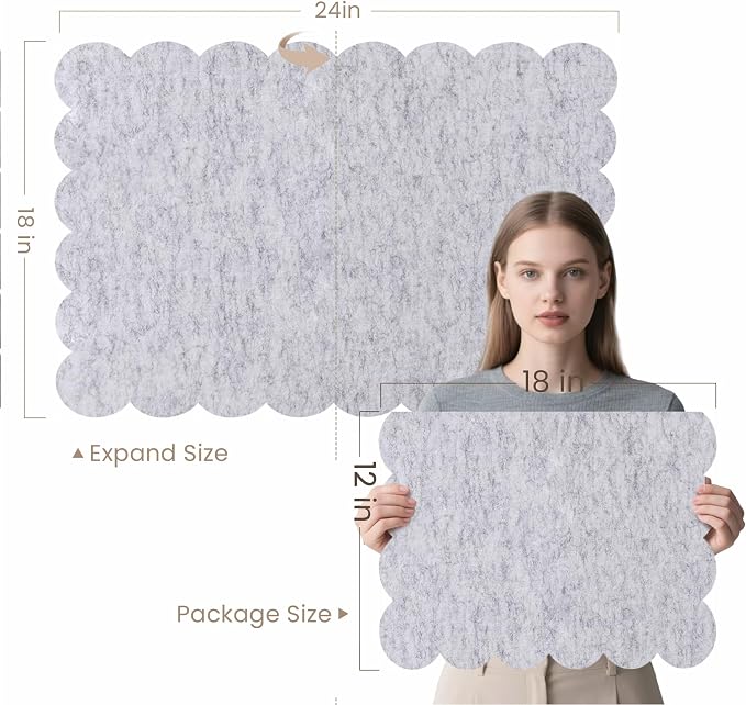 Lightomorrow Scalloped Bulletin Board, 24 x 18 Inches Felt Pin Board - Image 3