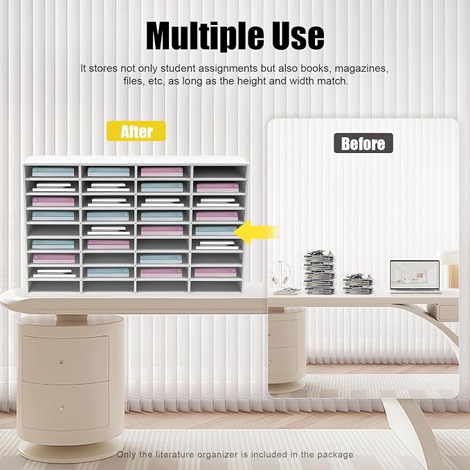 36 Slots Literature Organizer, Desktop Paper & Mail File Sorter - Image 5