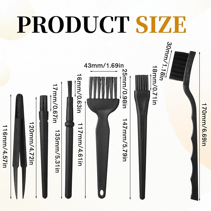 Keyboard Brush Anti Static Brush 6PCS Mini Keyboard Cleaning Brushes Kit - Image 2