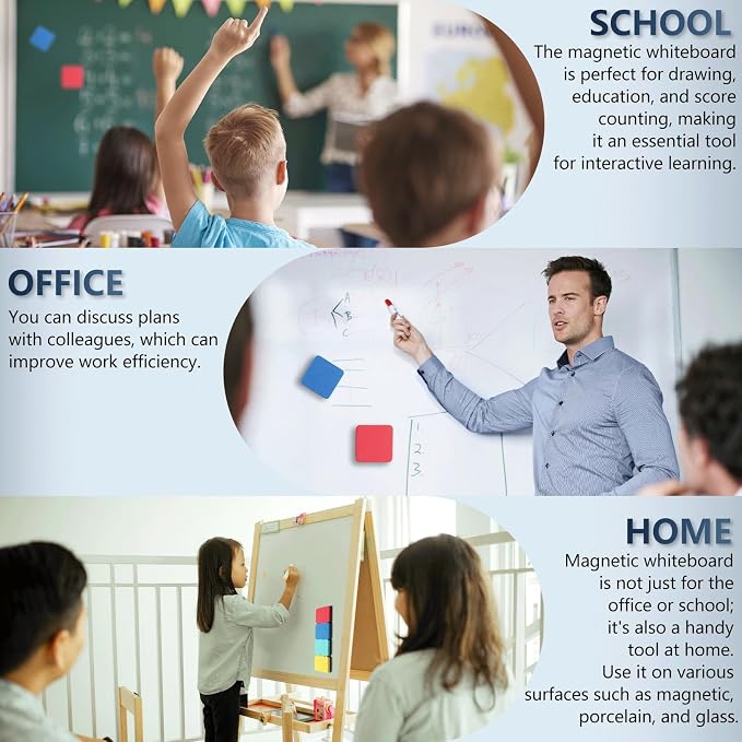 XKDOUS 12 Pack Dry Erase Eraser, Magnetic Whiteboard Eraser, Small White Board - Image 7