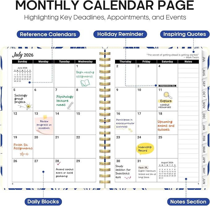 Planner 2026-2027, Academic Year Weekly and Monthly Calender Planner, from Jul - Image 2