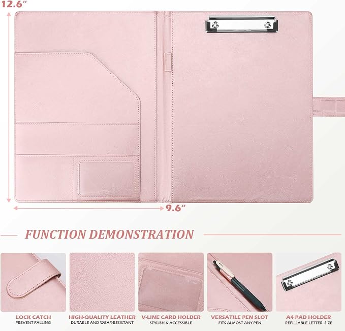 Tiankool Padfolio Portfolio Folder Binder-Faux Leather Portfolio Folder - Image 3