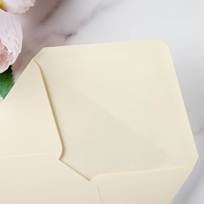 PONATIA 50 Pack A1 Envelopes, 3.62 x 5.12'' Cream Envelopes Perfect - Image 8