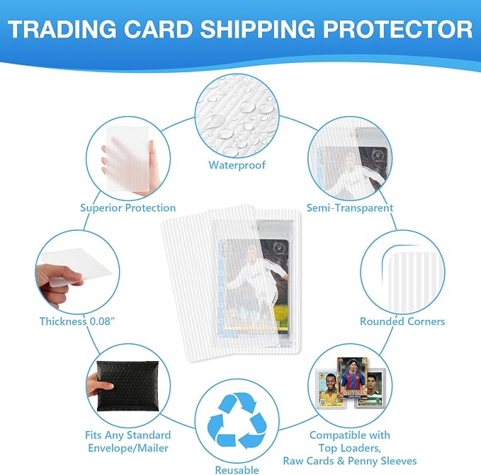 Fayoo Trading Card Shipping Supplies, 60 Bubble Mailers, 120 Protectors | - Image 5