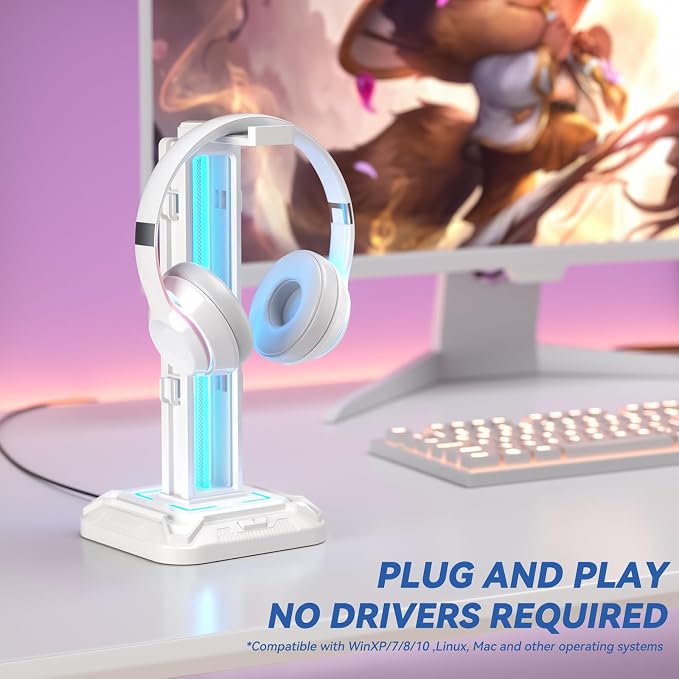 KDD RGB Headset Stand with 9 Light Modes - Image 3